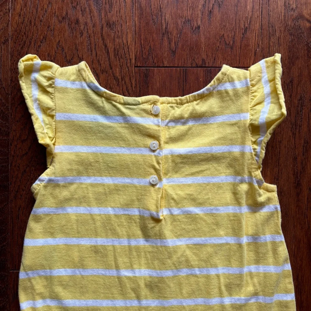 Ralph Lauren Yellow Striped Ruffle Dress | Size 18M